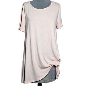 Cream Gathered Side Tee Size Medium